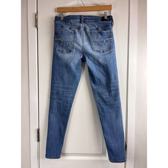 American Eagle Outfitters Women's Jegging Jeans Destructed Distressed Size 10 R - Picture 2 of 11